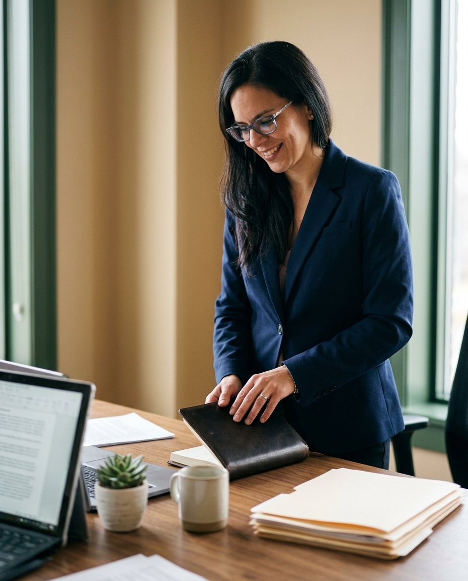 La fondatrice d'IBH Consulting dans son environnement de travail