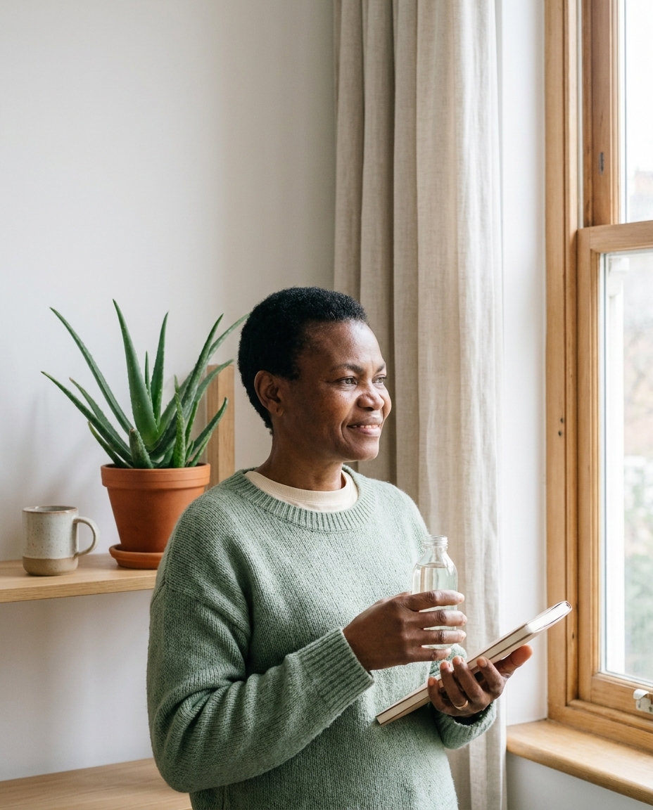 Sidonie, fondatrice de LABE NZOWALI, consulte ses produits Aloe Vera